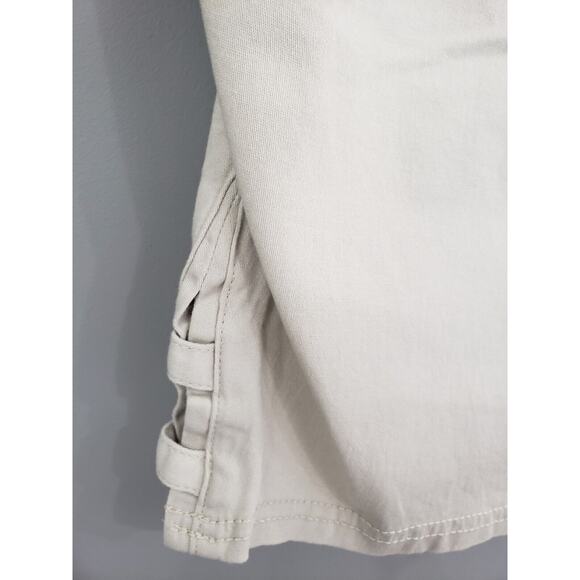 NWT Catherines Plus Essential Flat Front Twill Capri With Side Inset Pants STONE - Picture 2 of 5